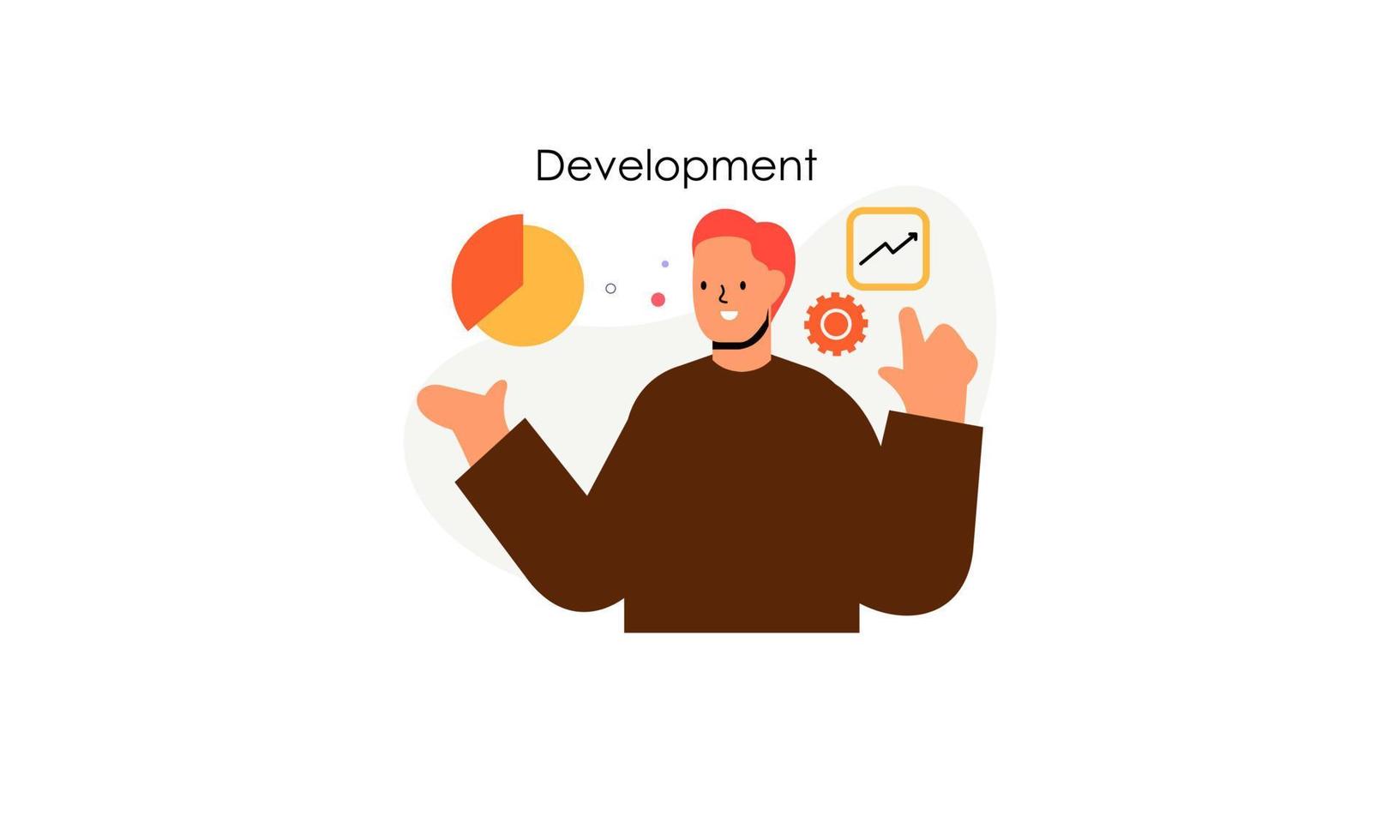 Business development illustrations. Trendy vector style