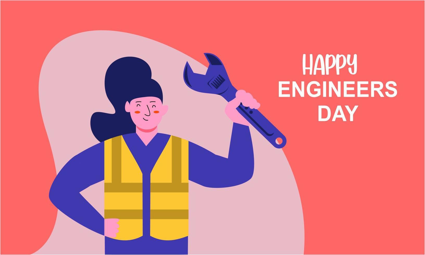 Engineering and construction illustrated. Happy engineers day vector