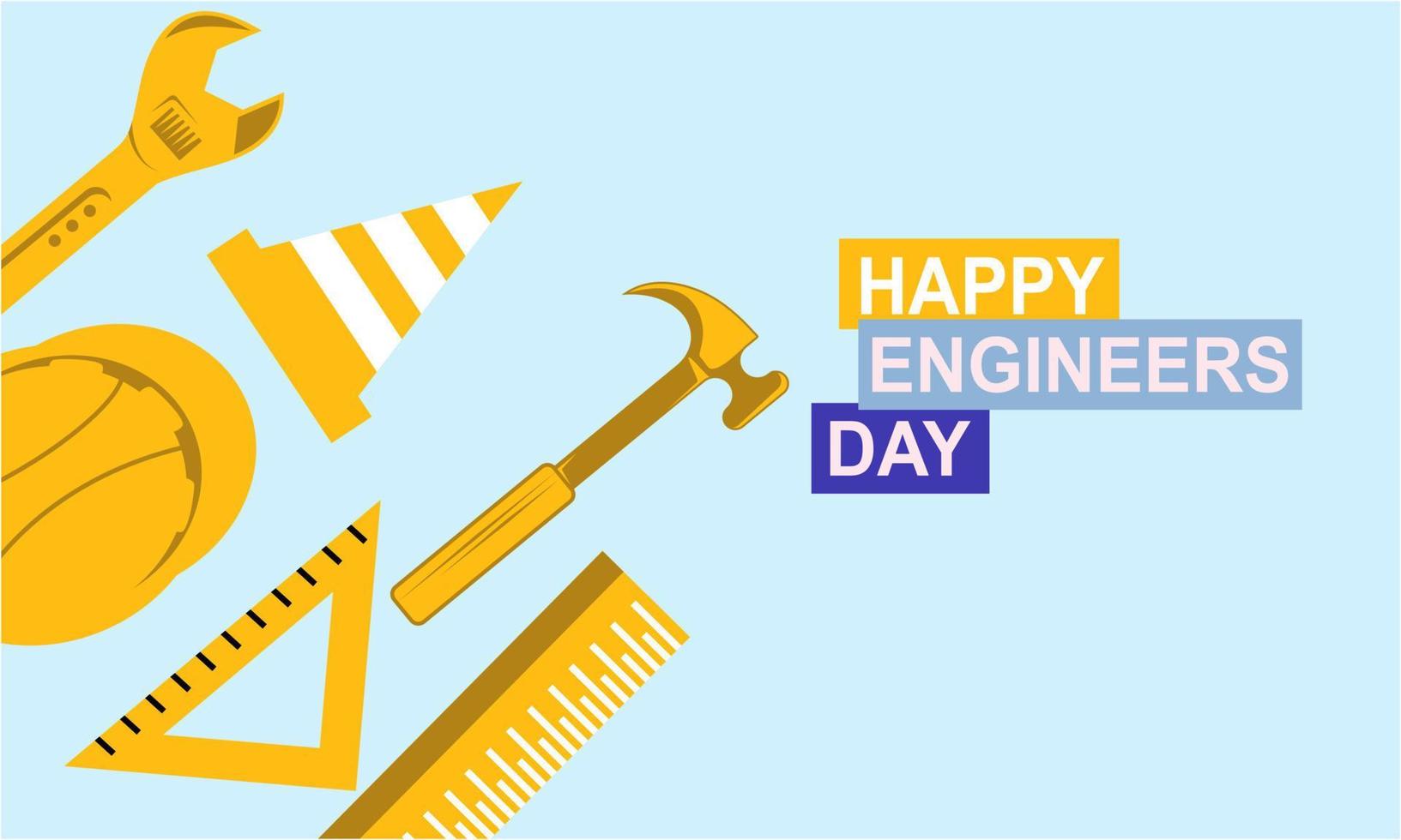 Engineering and construction illustrated. Happy engineers day vector