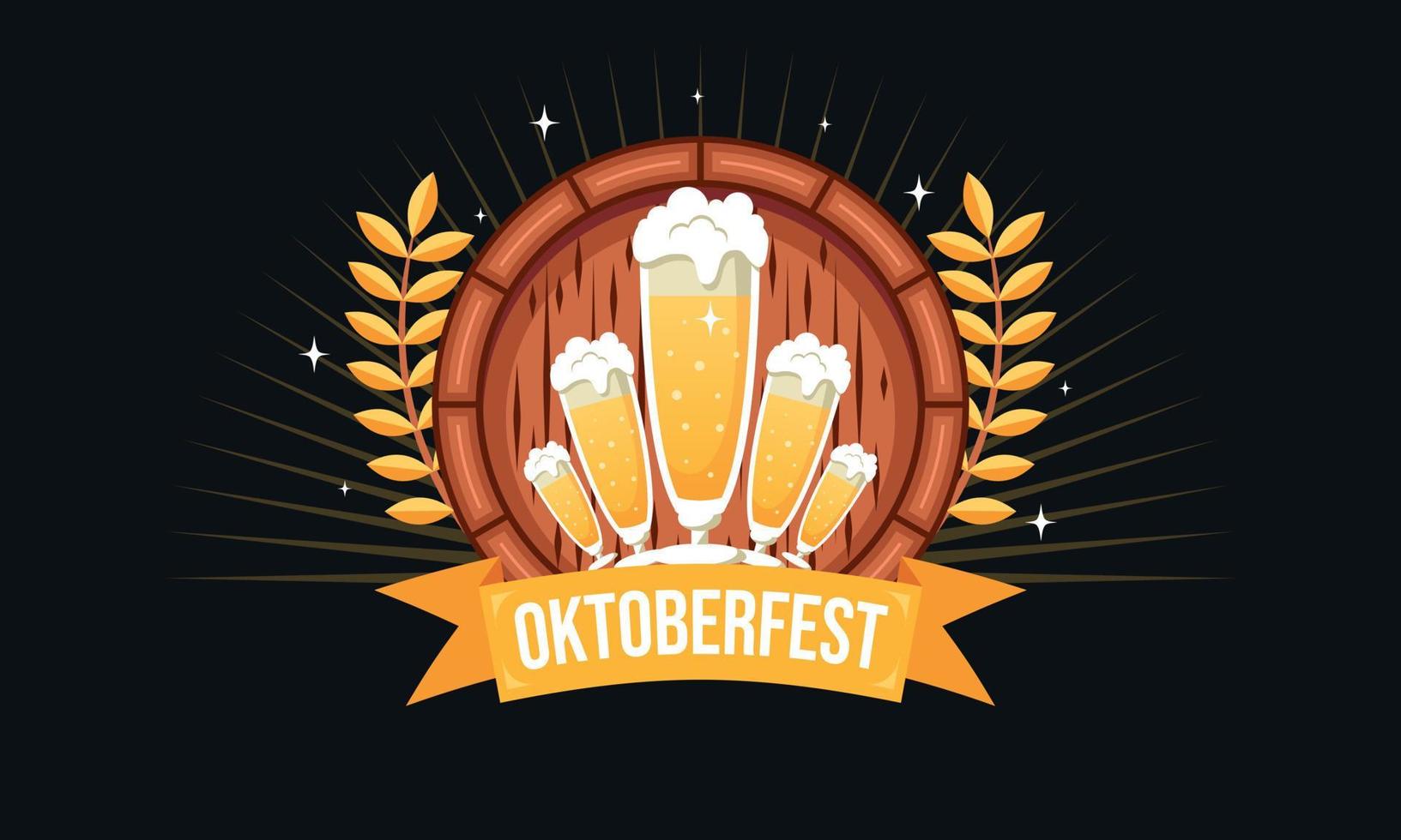 Realistic oktoberfest beer festival background can used for poster template vector