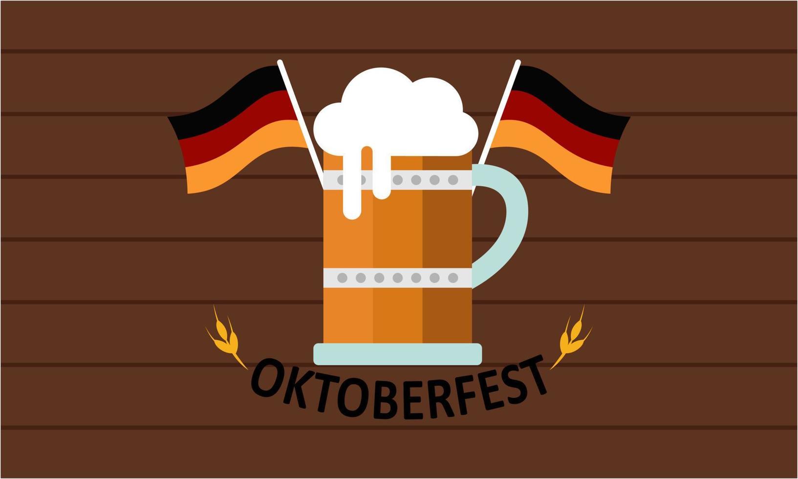 Realistic oktoberfest beer festival background can used for poster template vector