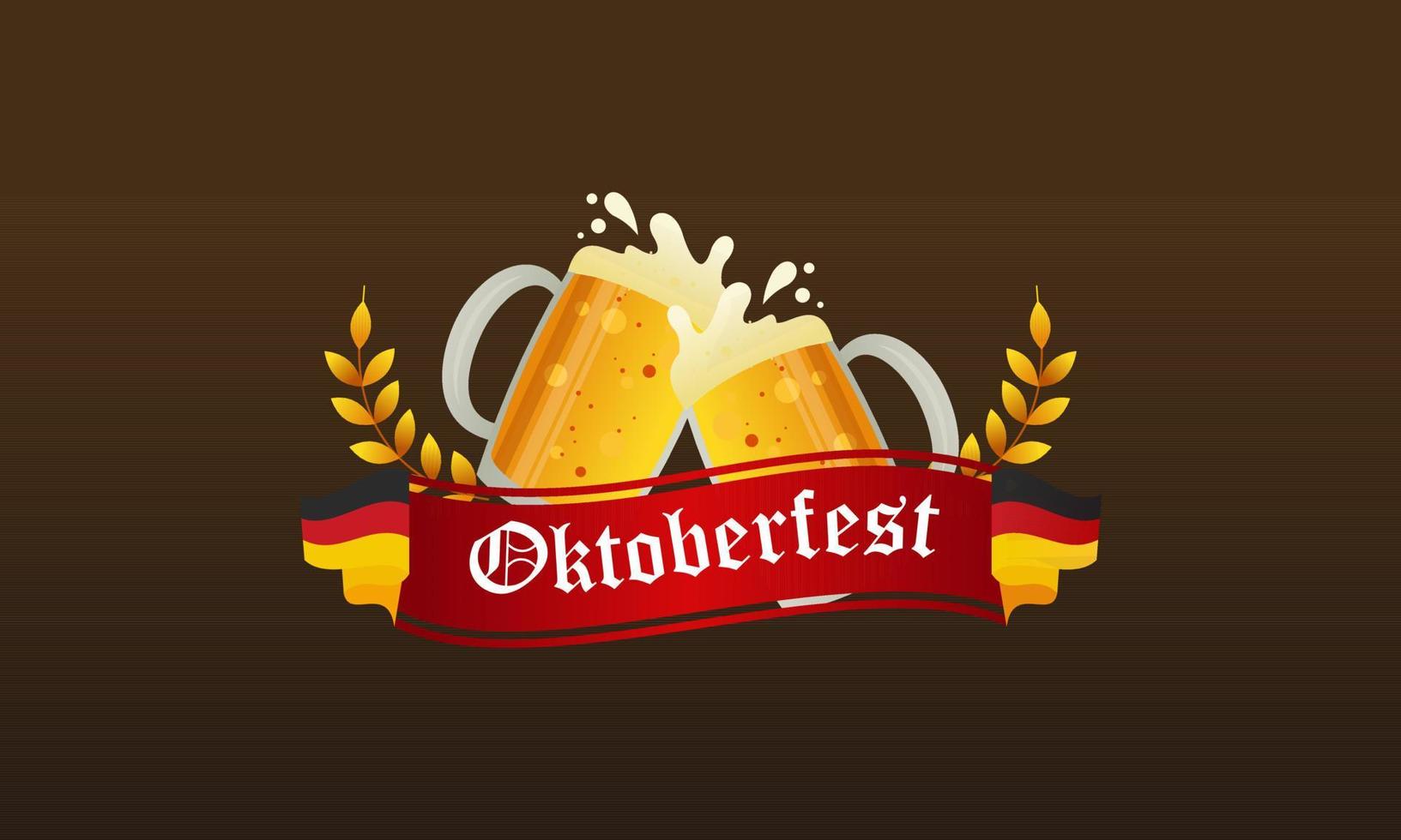 Realistic oktoberfest beer festival background can used for poster template vector