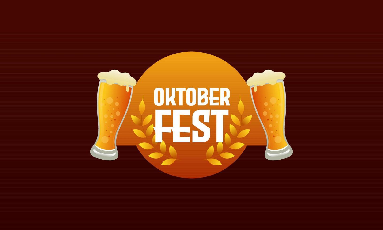 Realistic oktoberfest beer festival background can used for poster template vector