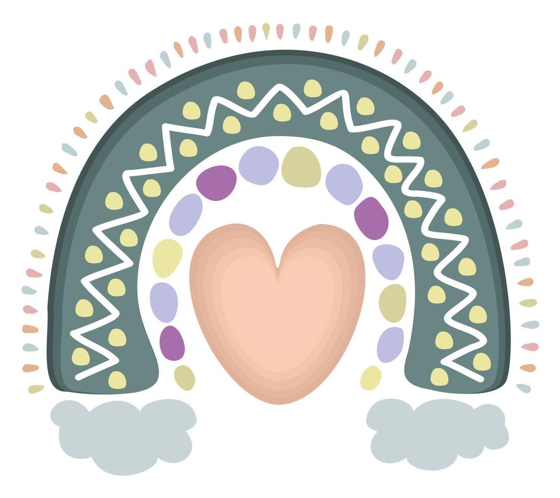 Vector illustration of boho rainbow.