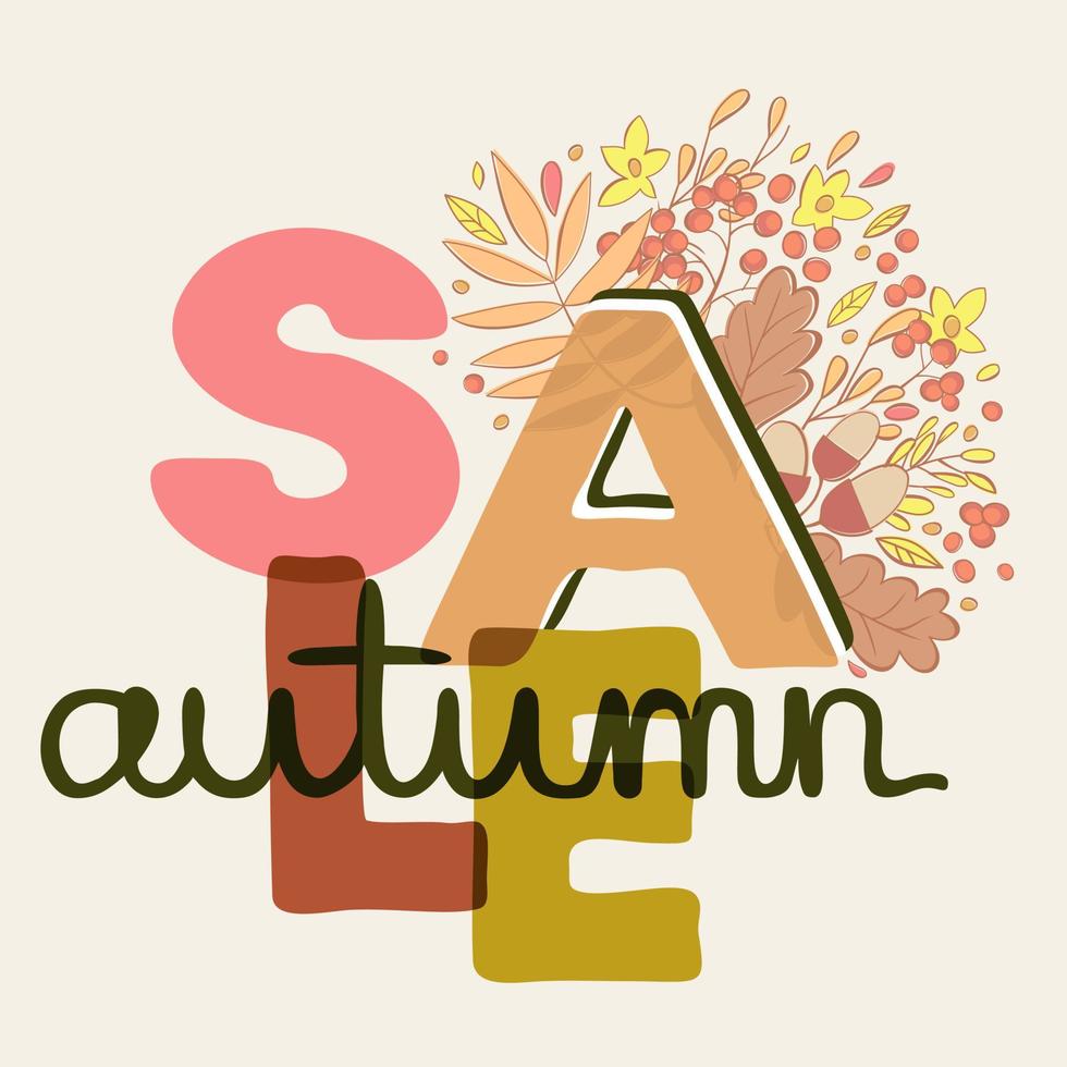 Vector isolated floral composition. Autumn sale. With autumn bouquet.