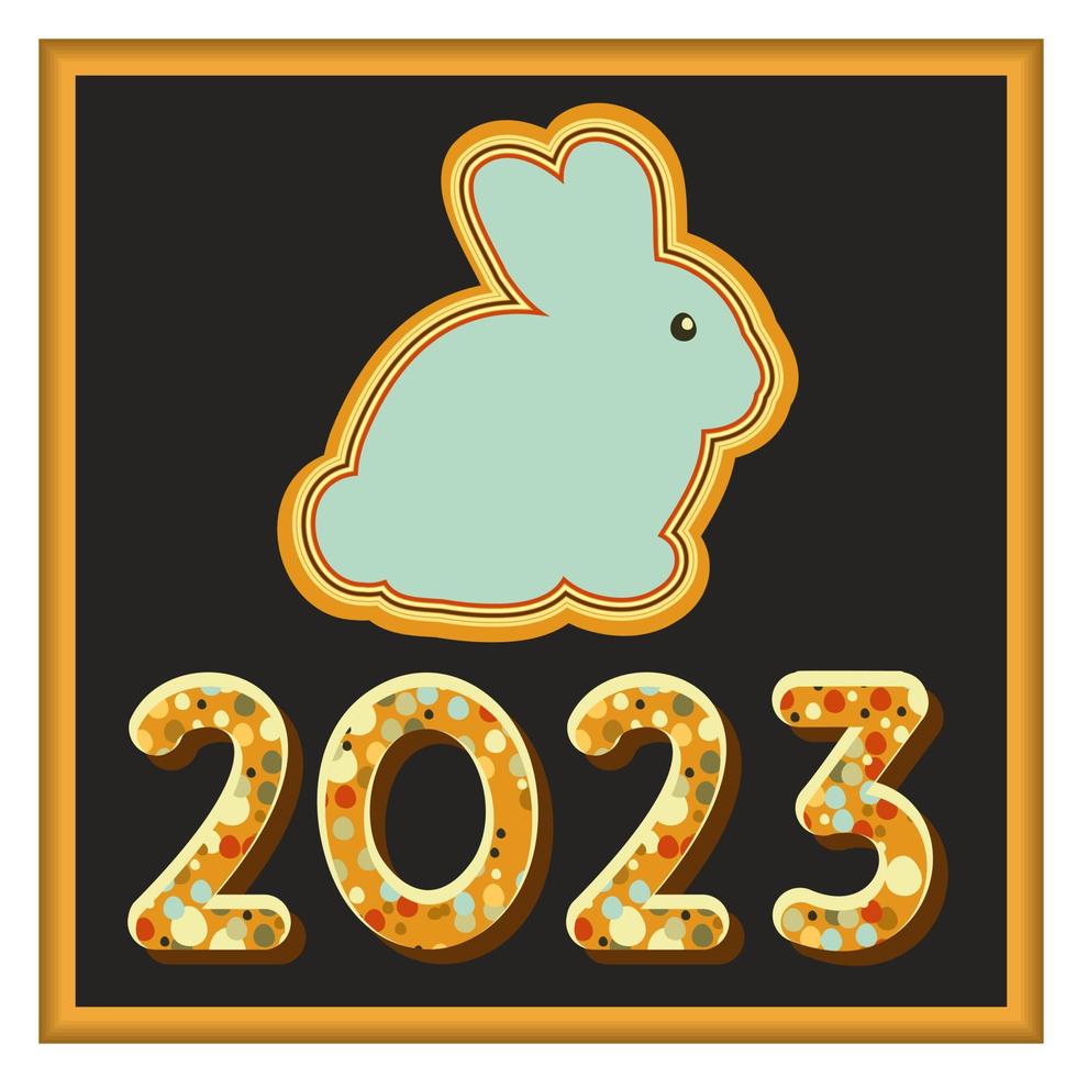 Vector poster 2023. Chinese Year of rabbit.