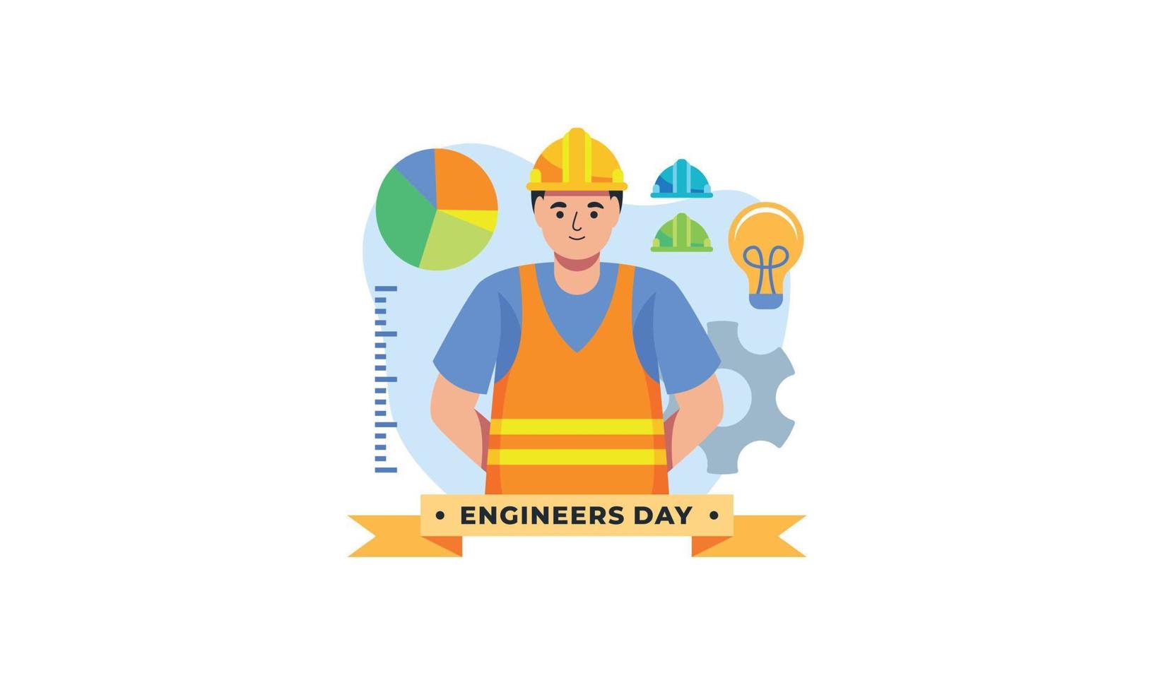 ingeniería y construcción ilustrada. feliz dia del ingeniero vector