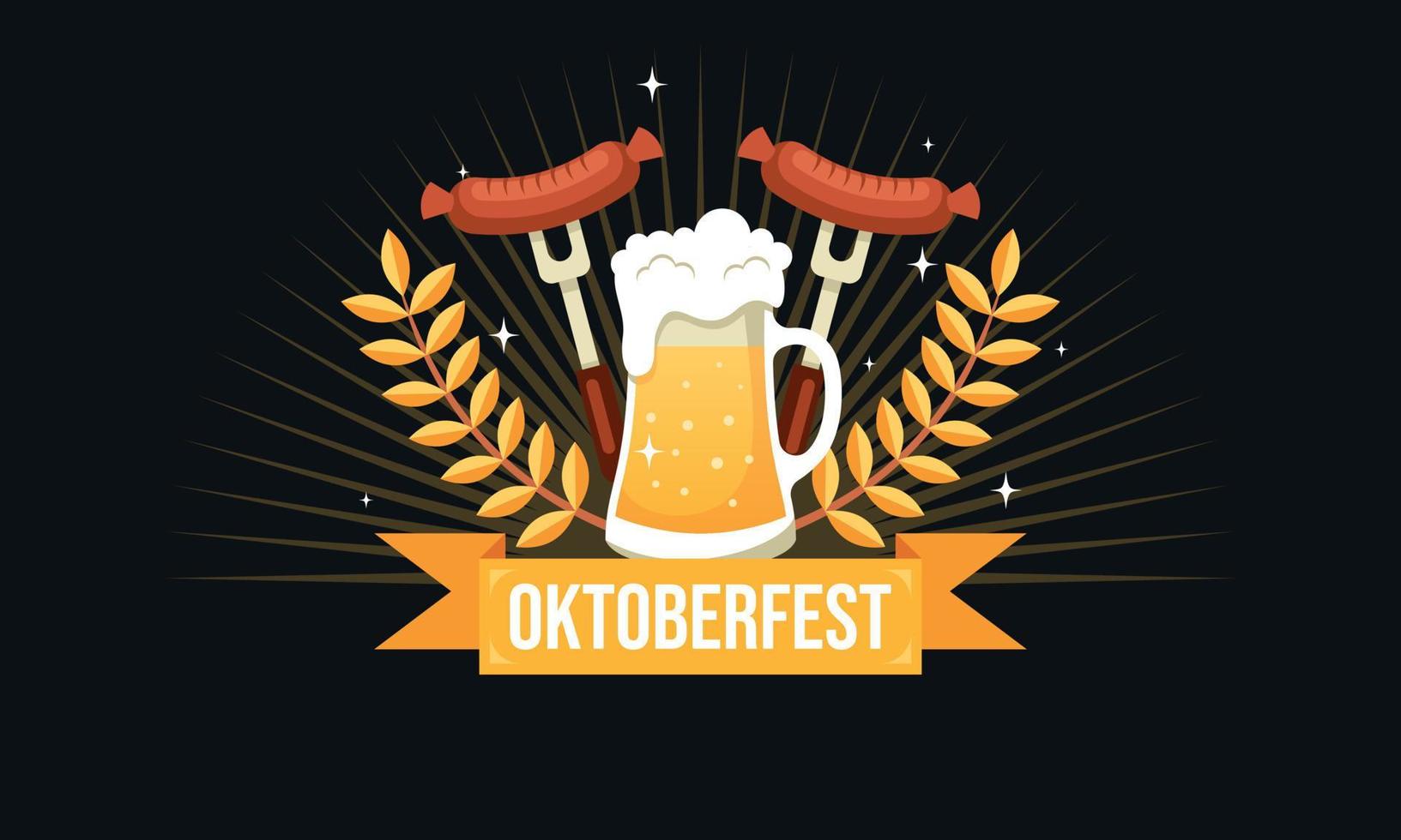 Realistic oktoberfest beer festival background can used for poster template vector