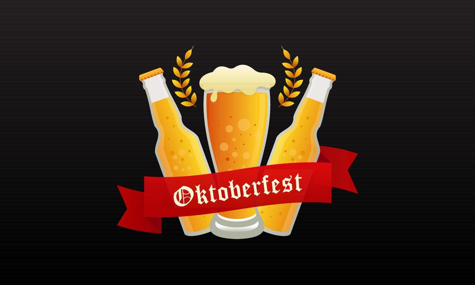 Realistic oktoberfest beer festival background can used for poster template vector