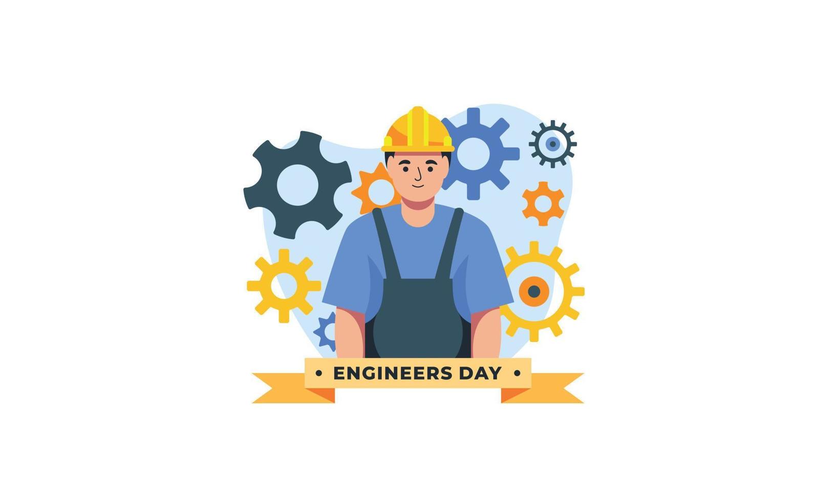 Engineering and construction illustrated. Happy engineers day vector