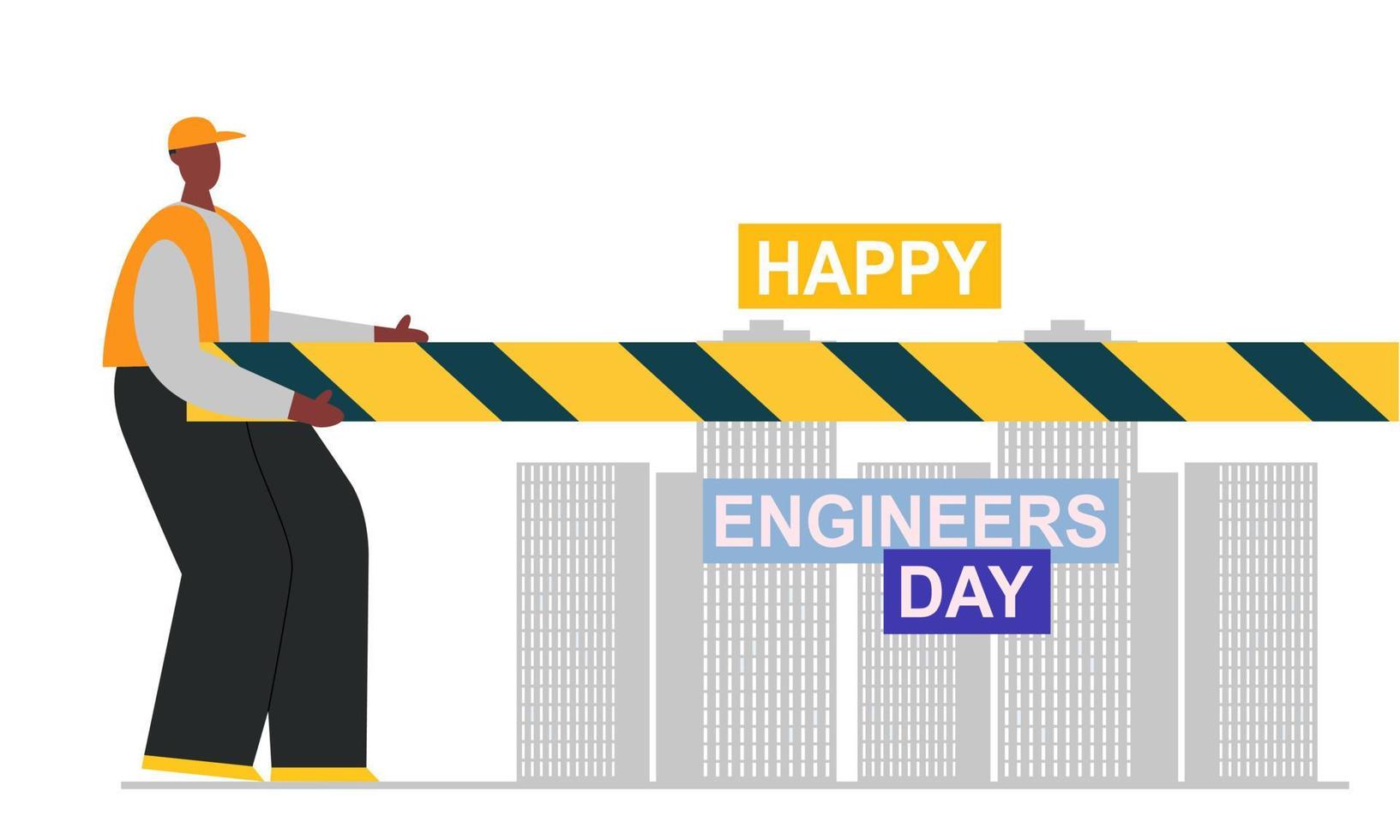 ingeniería y construcción ilustrada. feliz dia del ingeniero vector