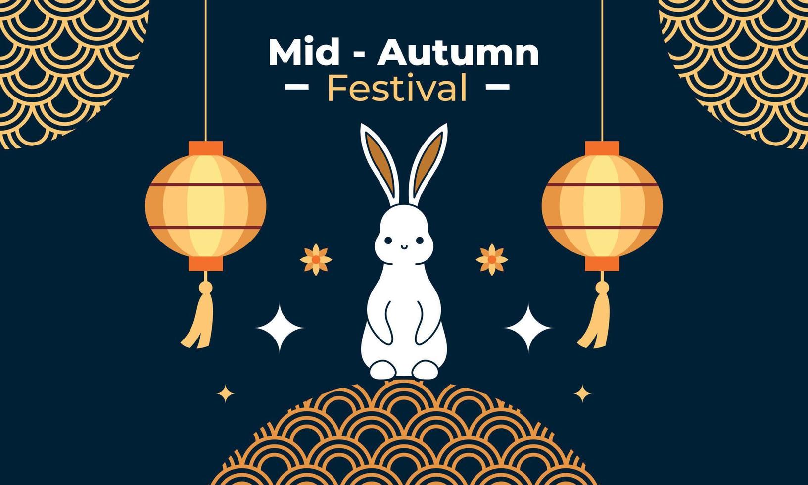 ilustración de celebración del festival del medio otoño vector