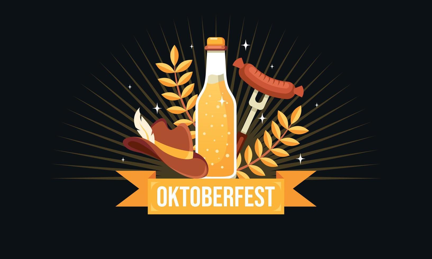 Realistic oktoberfest beer festival background can used for poster template vector