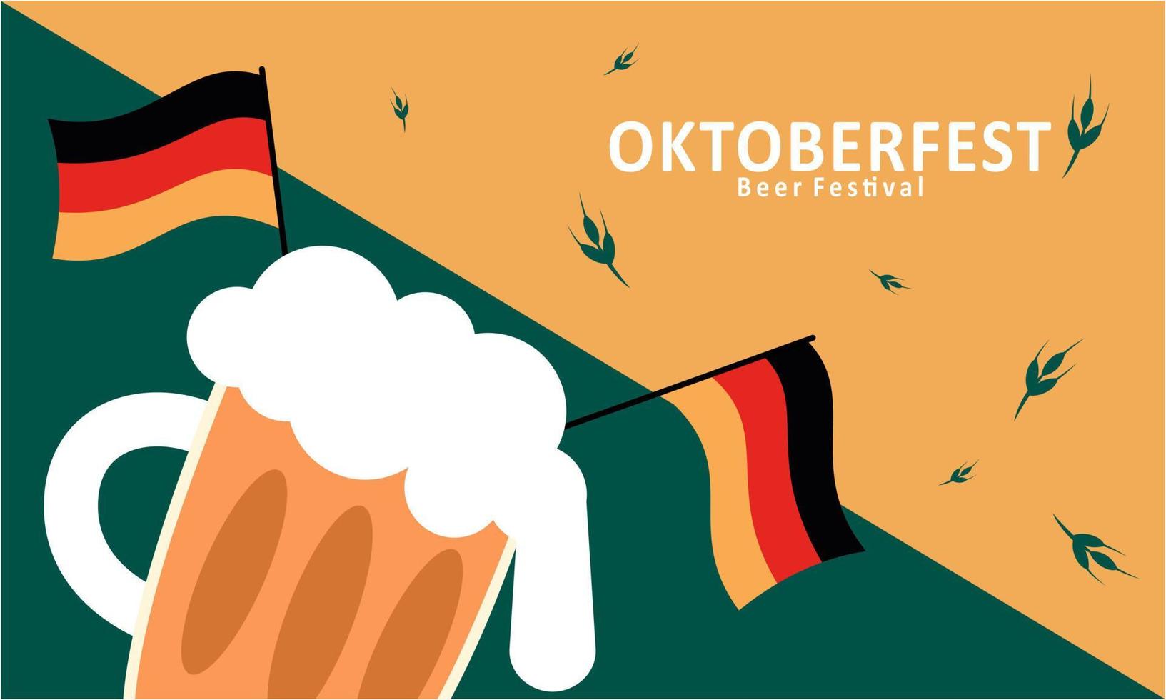 el fondo realista del festival de la cerveza oktoberfest se puede utilizar para la plantilla de póster vector