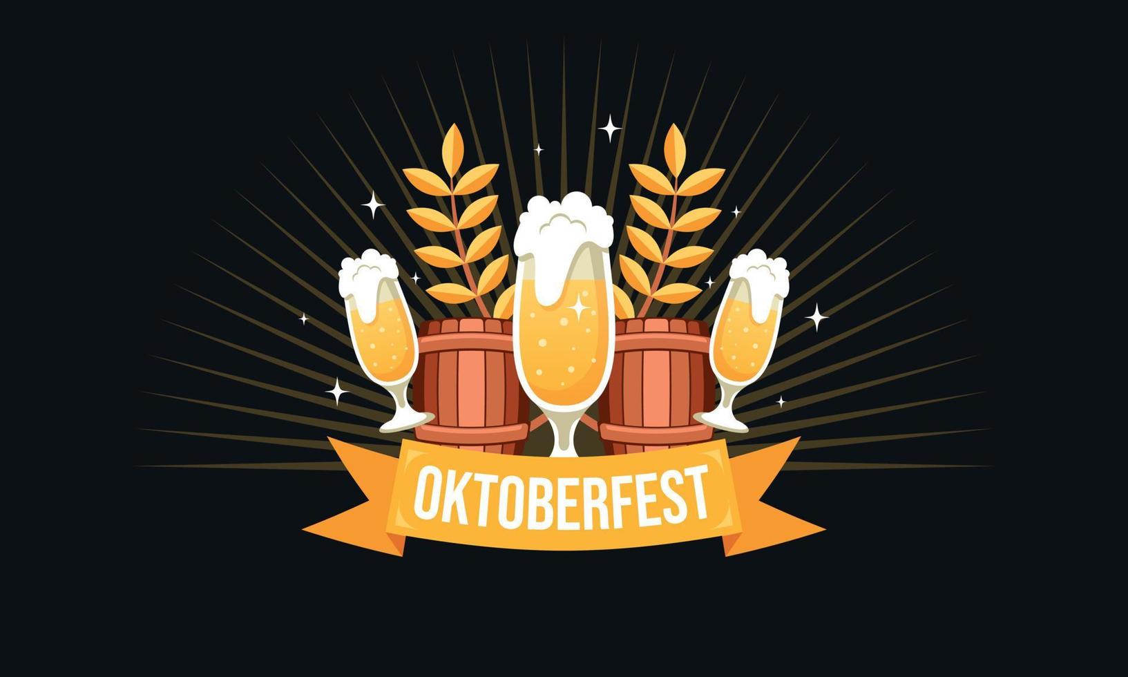 el fondo realista del festival de la cerveza oktoberfest se puede utilizar para la plantilla de póster vector