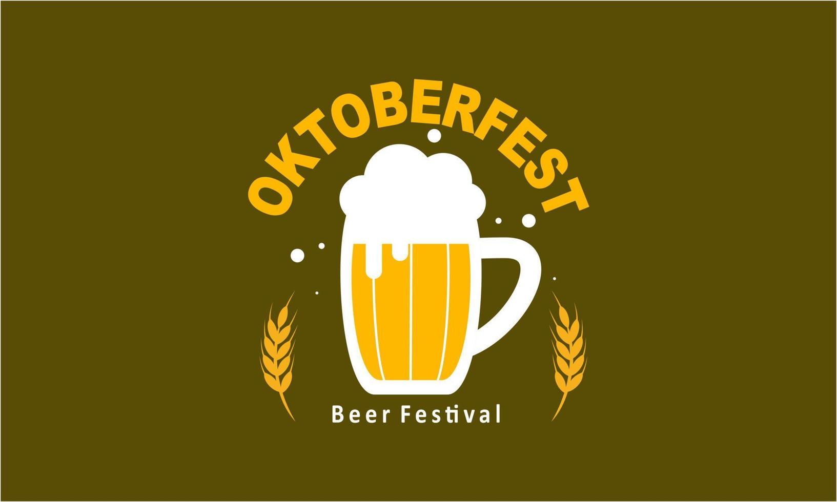 Realistic oktoberfest beer festival background can used for poster template vector