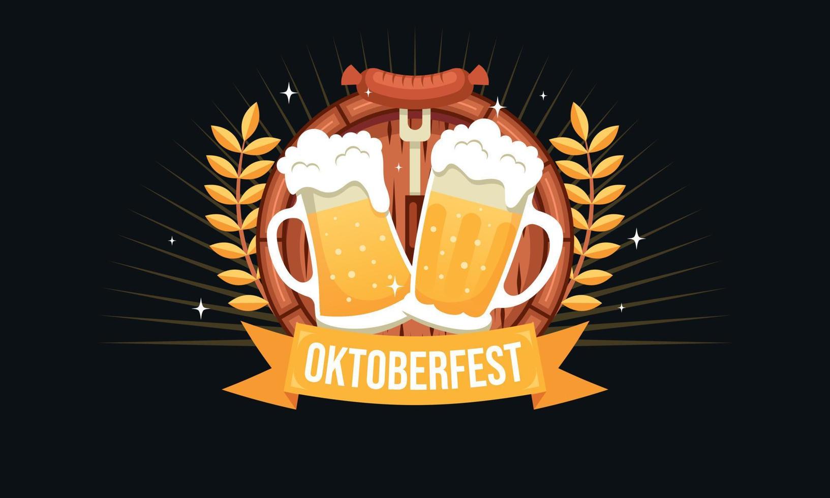 Realistic oktoberfest beer festival background can used for poster template vector