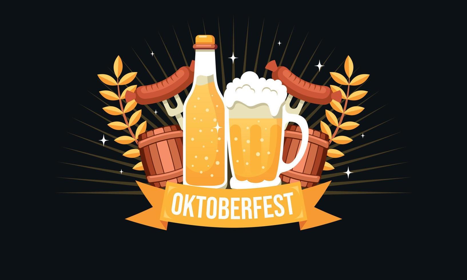 Realistic oktoberfest beer festival background can used for poster template vector