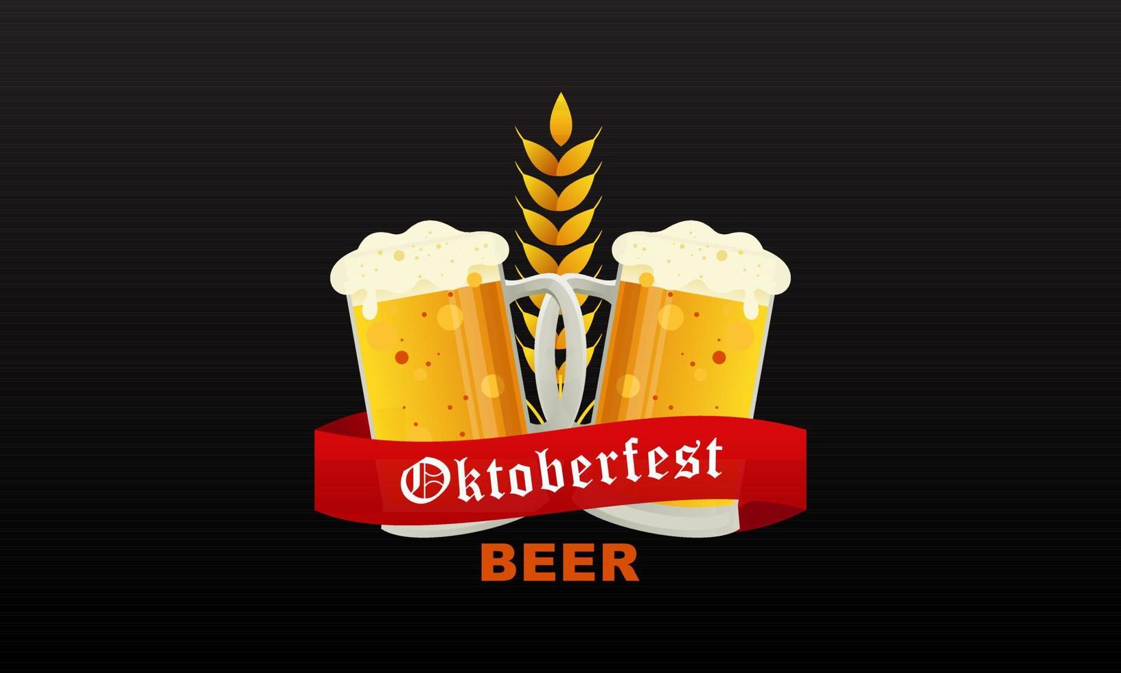 Realistic oktoberfest beer festival background can used for poster template vector