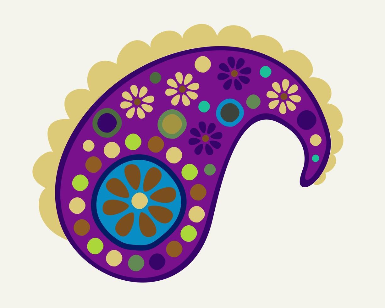 ilustración vectorial aislada de Paisley. vector