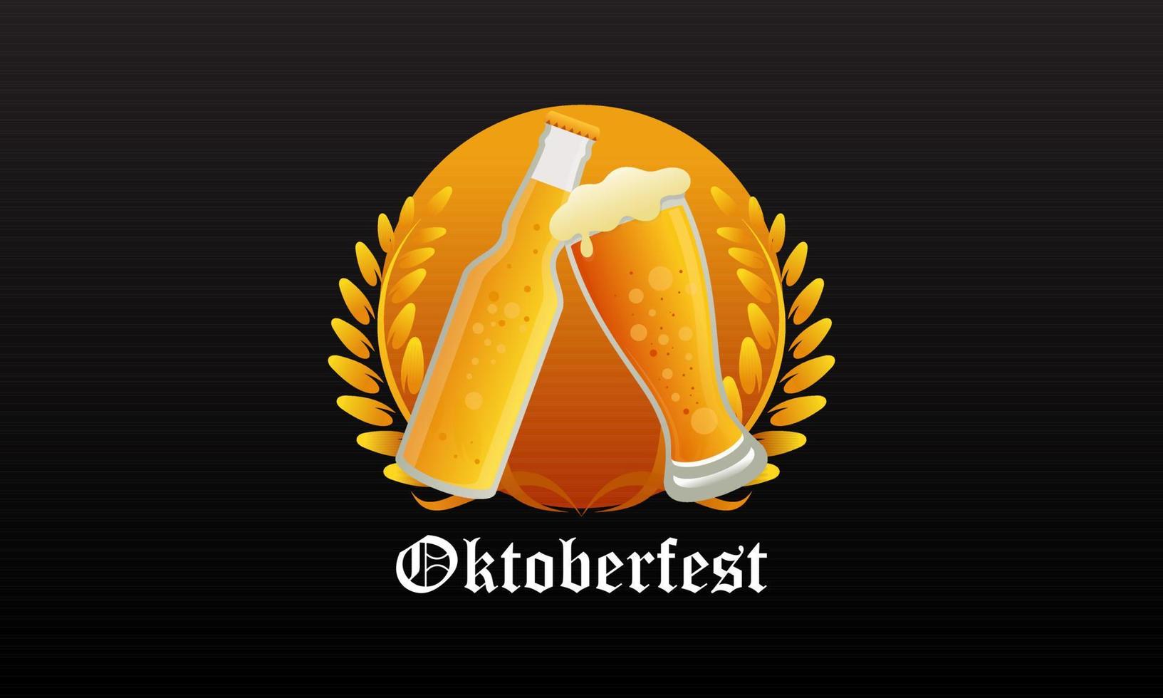 Realistic oktoberfest beer festival background can used for poster template vector