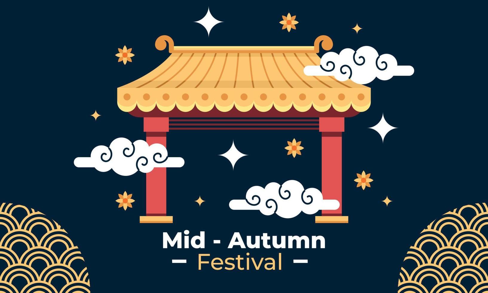 Mid autumn festival celebration illustration vector