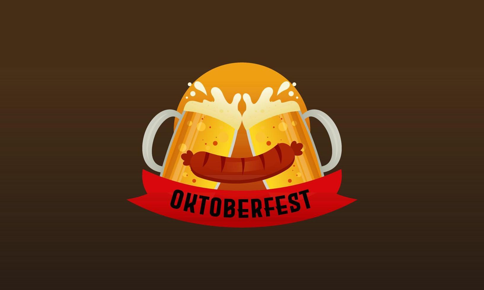 Realistic oktoberfest beer festival background can used for poster template vector