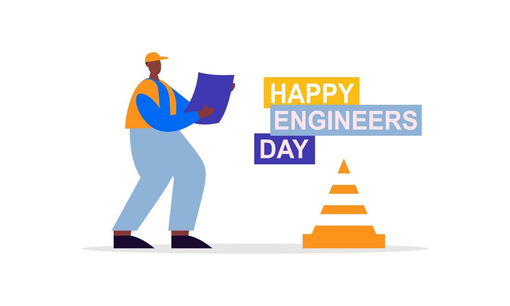 ingeniería y construcción ilustrada. feliz dia del ingeniero vector