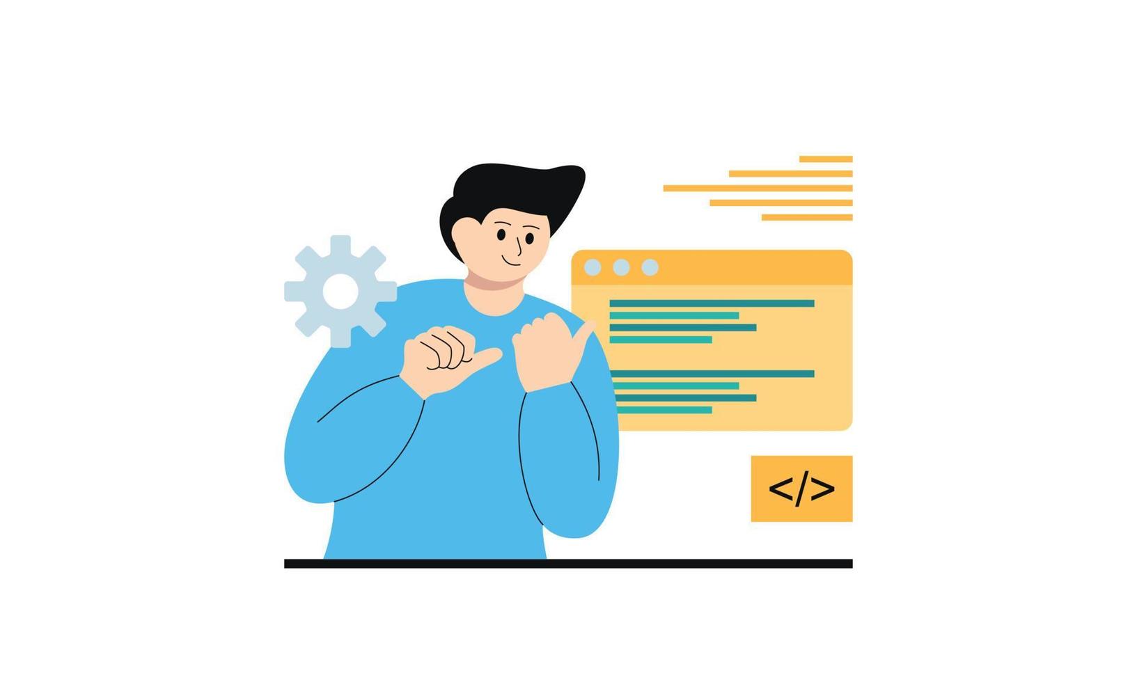 Business development illustrations. Trendy vector style