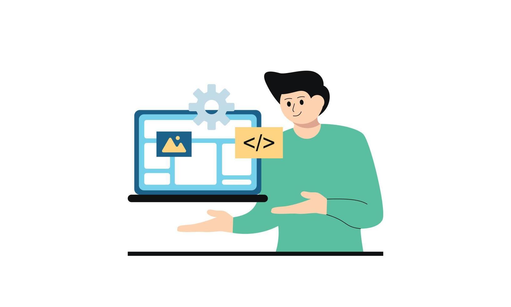 Business development illustrations. Trendy vector style