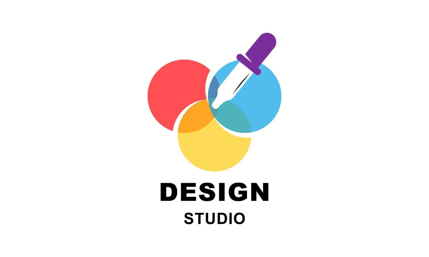 Graphic designer and web design studio tool logo vector