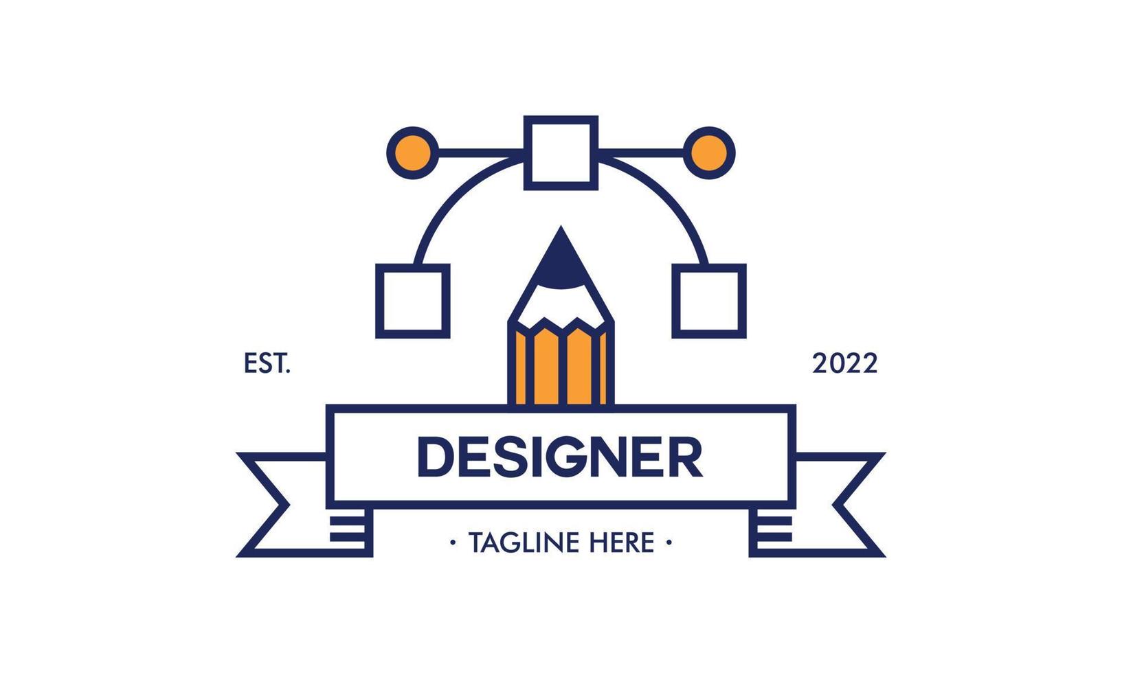 Graphic designer and web design studio tool logo vector
