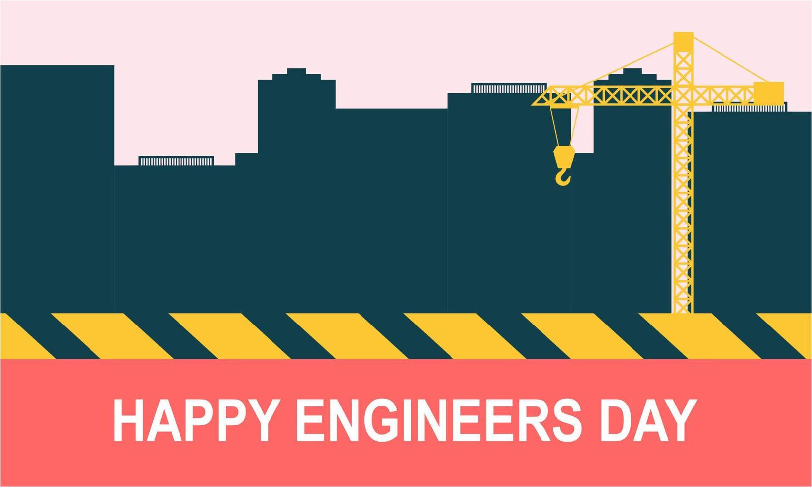 ingeniería y construcción ilustrada. feliz dia del ingeniero vector