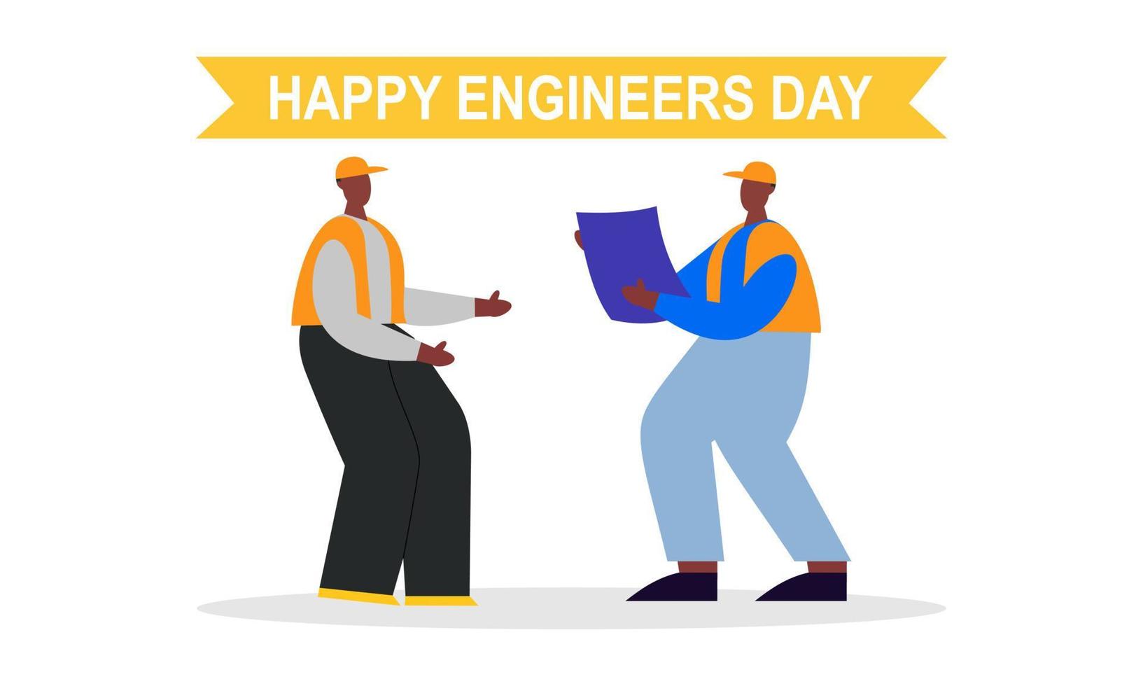 Engineering and construction illustrated. Happy engineers day vector