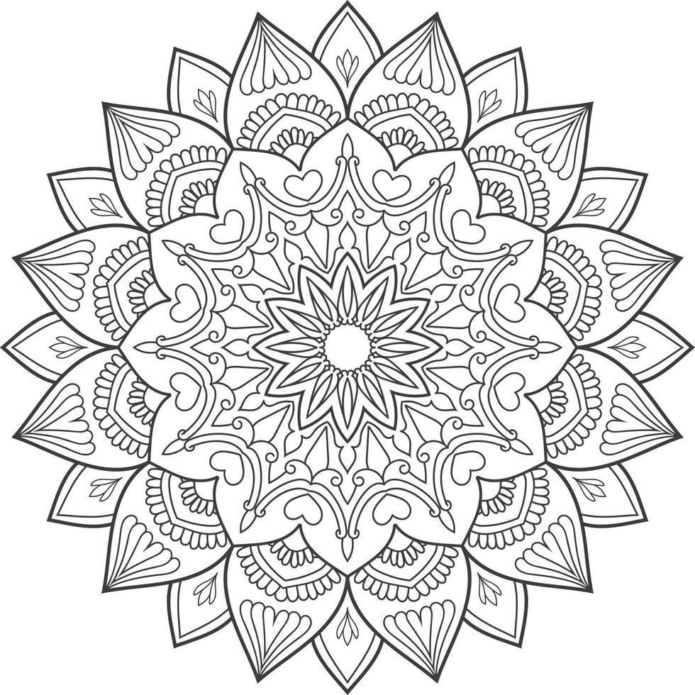 Black and white floral mandala design. vector