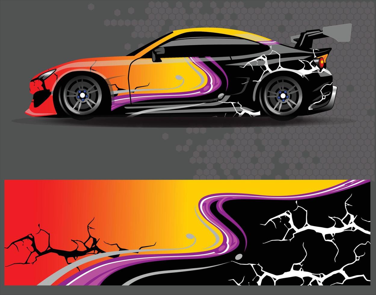 Car wrap decal graphics. Abstract eagle stripe  grunge racing and sport background for racing livery or daily use car vinyl sticker vector