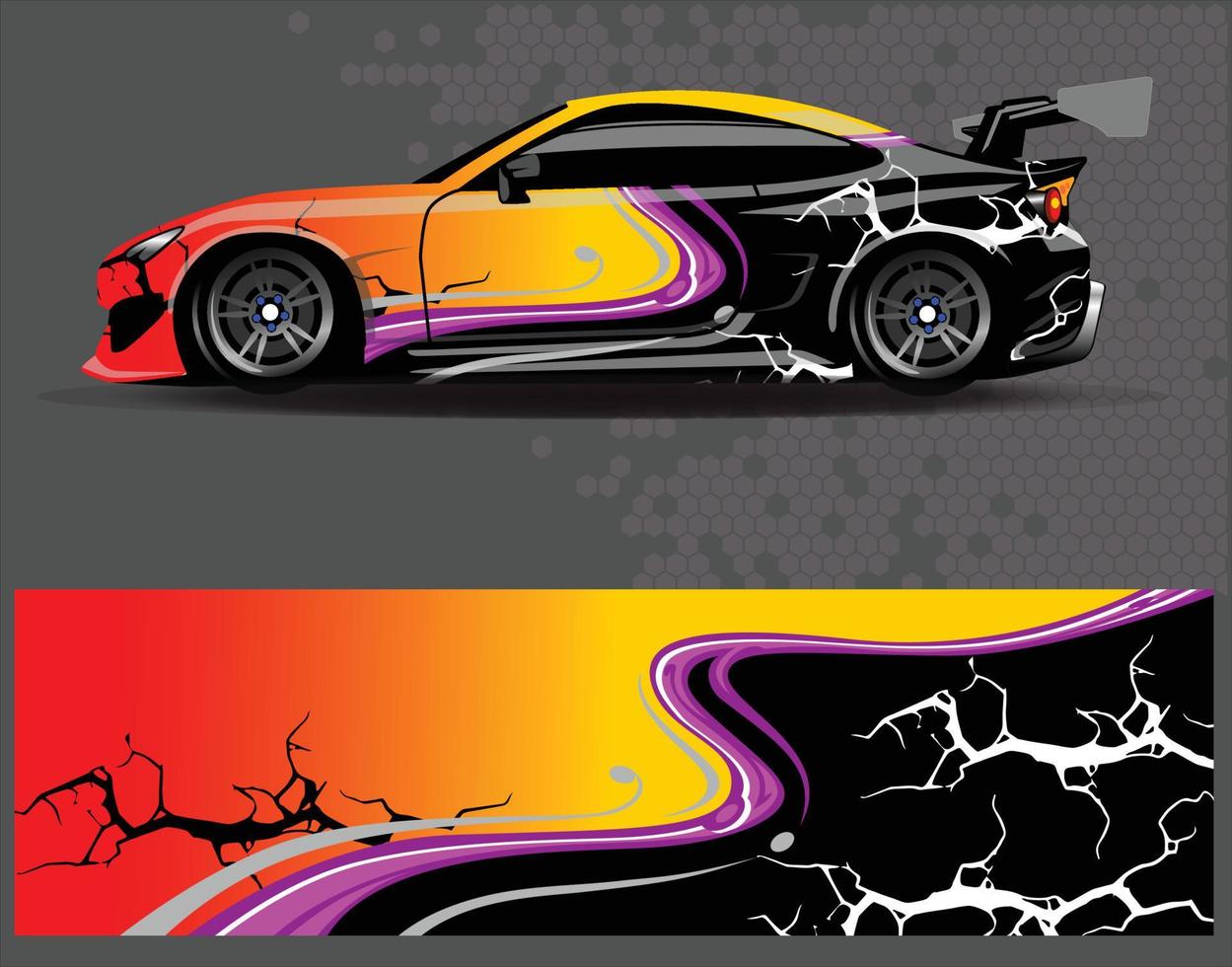 gráficos de calcomanías de envoltura de automóviles. carreras de grunge de rayas de águila abstractas y fondo deportivo para librea de carreras o adhesivo de vinilo de coche de uso diario vector