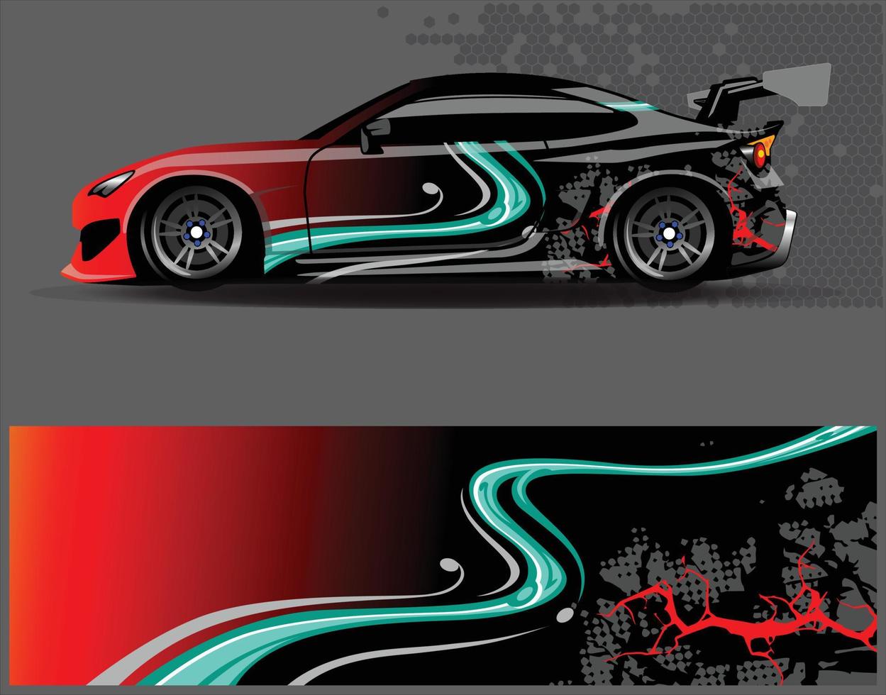 Car wrap decal graphics. Abstract eagle stripe  grunge racing and sport background for racing livery or daily use car vinyl sticker vector