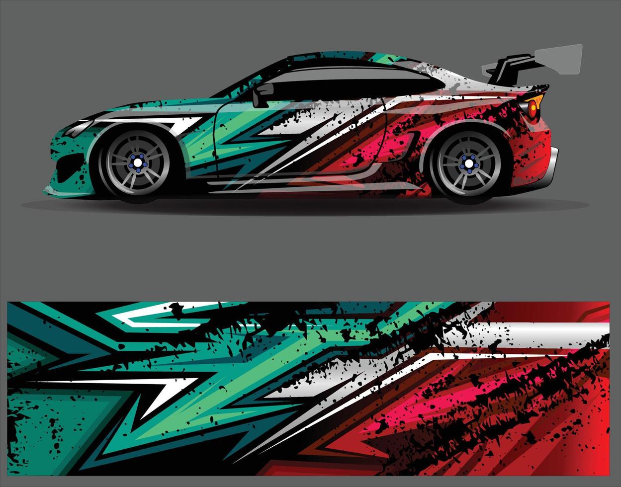 Car wrap decal graphics. Abstract eagle stripe  grunge racing and sport background for racing livery or daily use car vinyl sticker vector