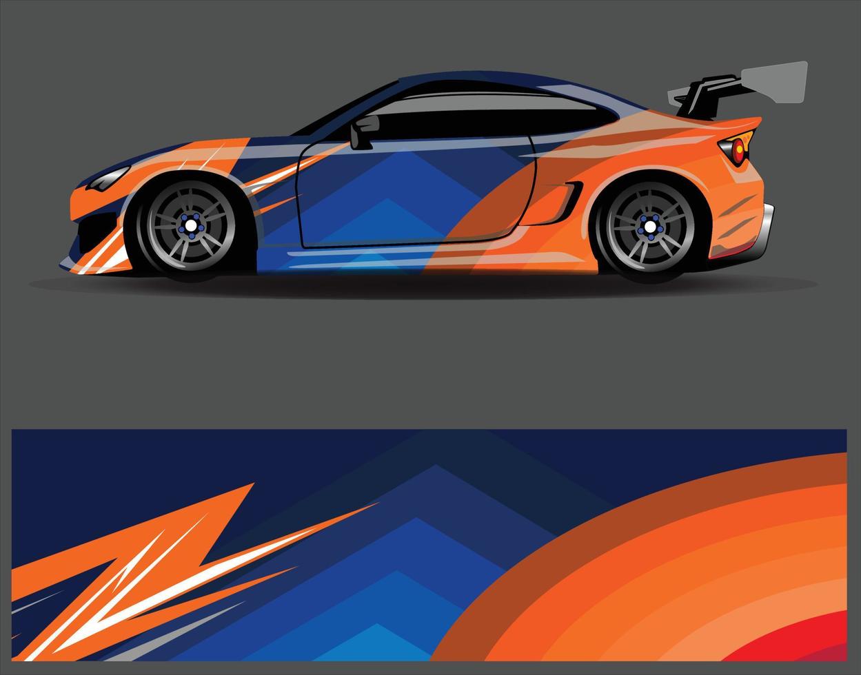 Diseños de fondo de carreras de rayas abstractas gráficas para aventuras de carreras de rally de vehículos y librea de carreras de autos vector