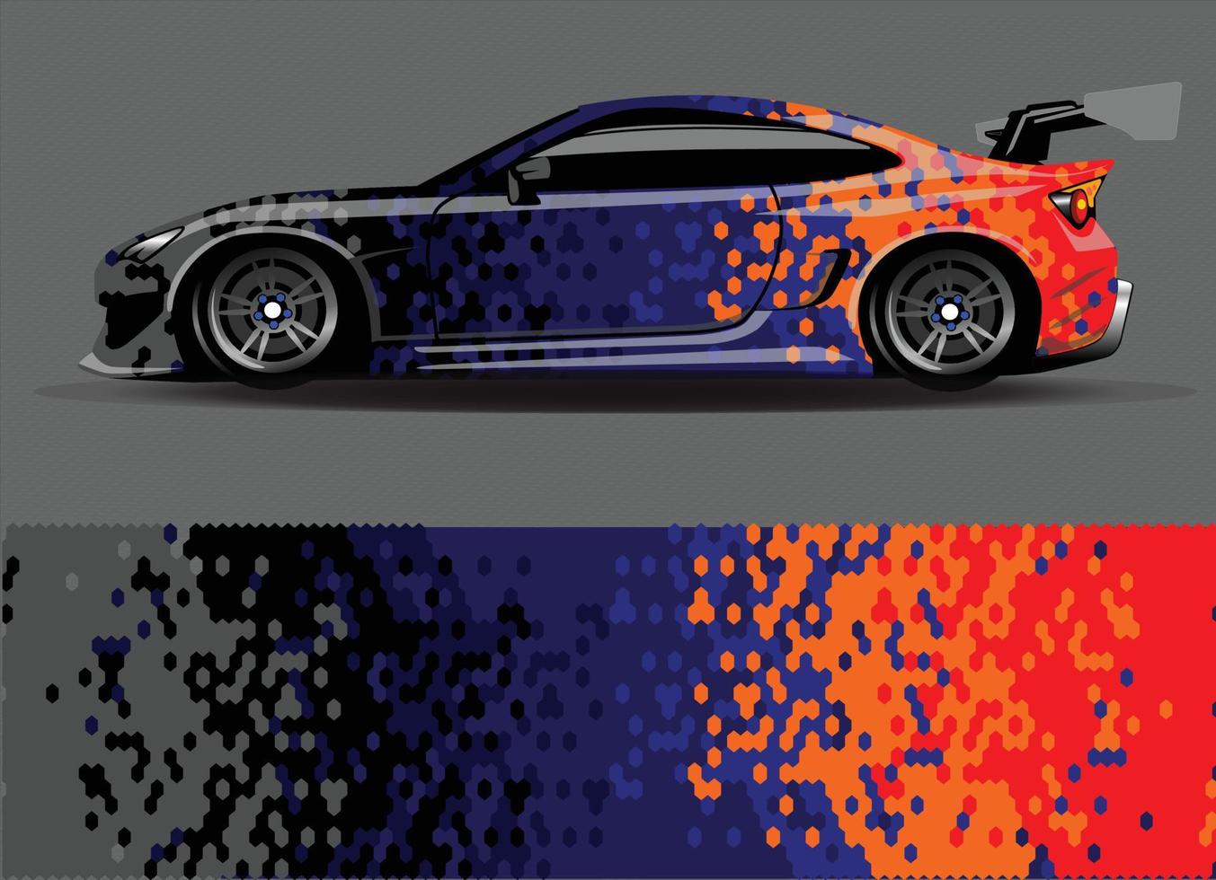 car wrap  decal  vinyl sticker designs concept. auto design geometric stripe tiger background for wrap vehicles race cars cargo vans and livery vector