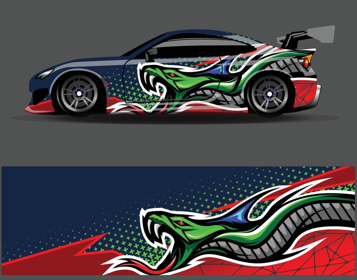 Diseños de fondo de carreras de rayas abstractas gráficas para aventuras de carreras de rally de vehículos y librea de carreras de autos vector
