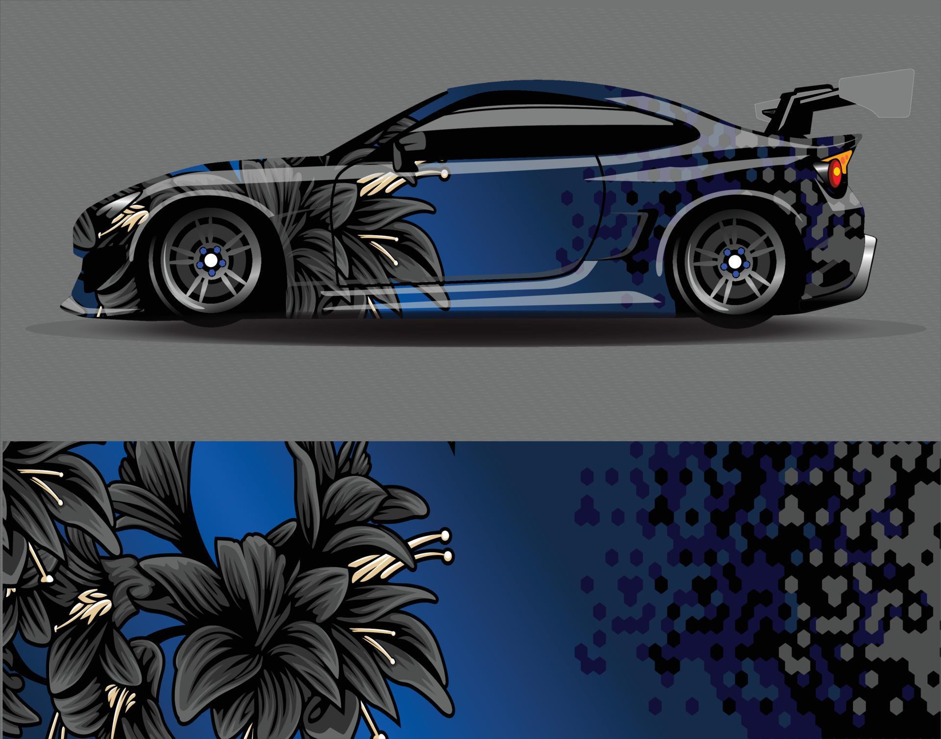 car wrap decal vinyl sticker designs concept. auto design geometric