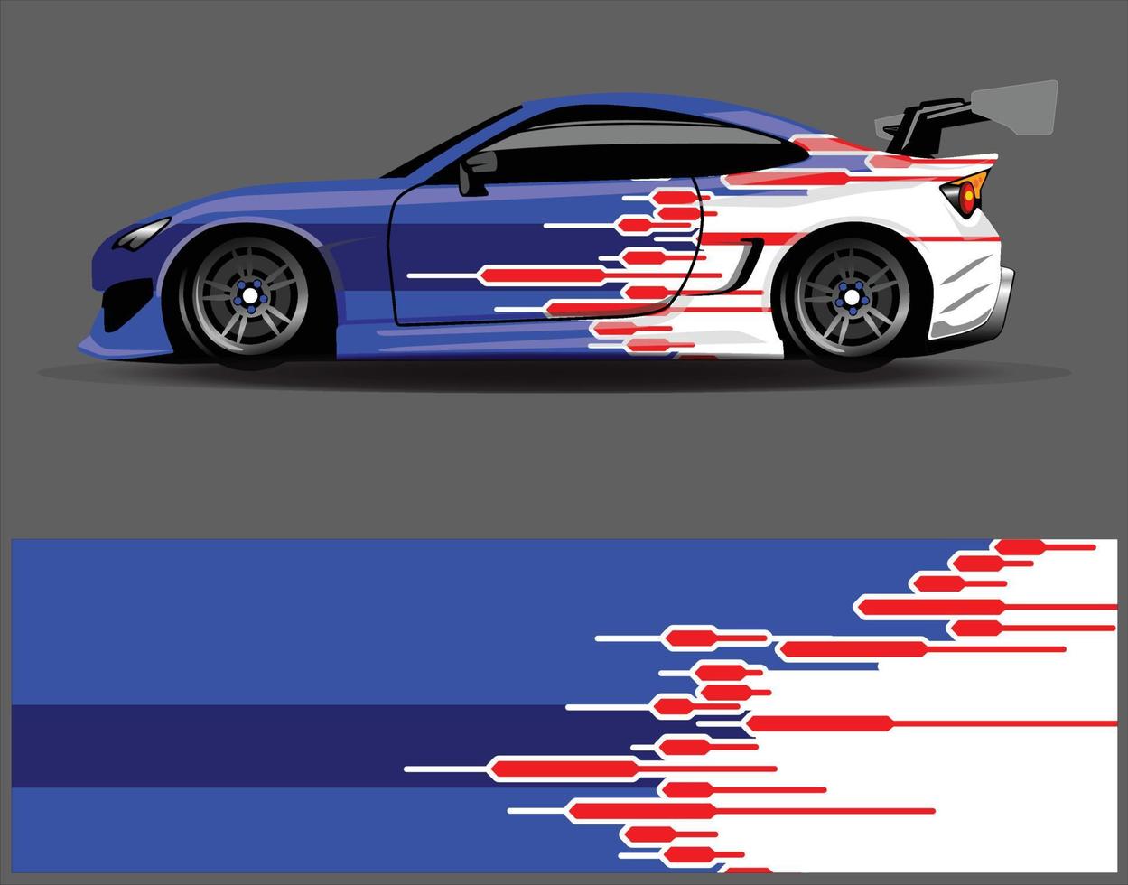 Diseños de fondo de carreras de rayas abstractas gráficas para aventuras de carreras de rally de vehículos y librea de carreras de autos vector