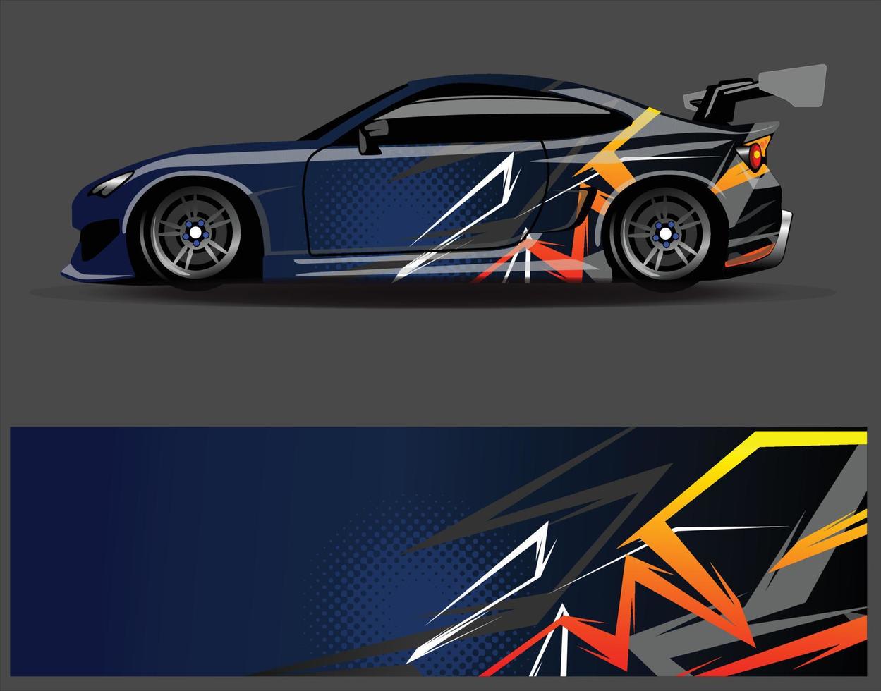 Graphic abstract stripe racing background designs for vehicle  rally  race  adventure and car racing livery vector