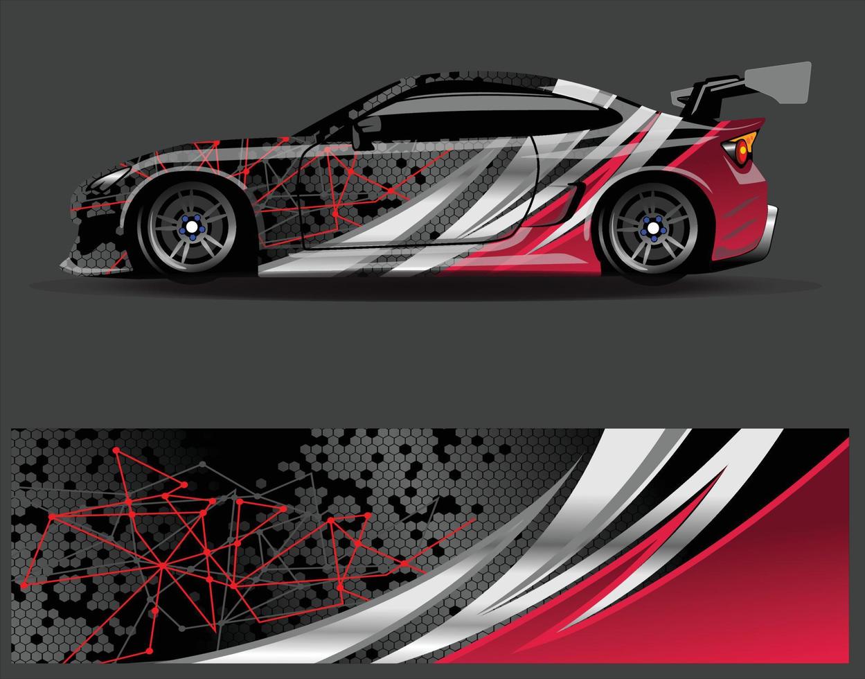 Car wrap decal graphics. Abstract eagle stripe  grunge racing and sport background for racing livery or daily use car vinyl sticker vector