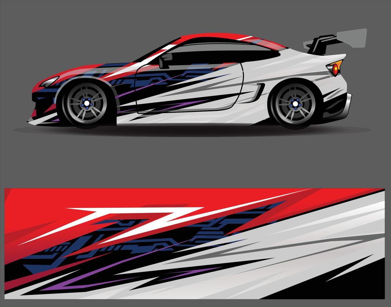 car wrap  decal  vinyl sticker designs concept. auto design geometric stripe tiger background for wrap vehicles race cars cargo vans and livery vector