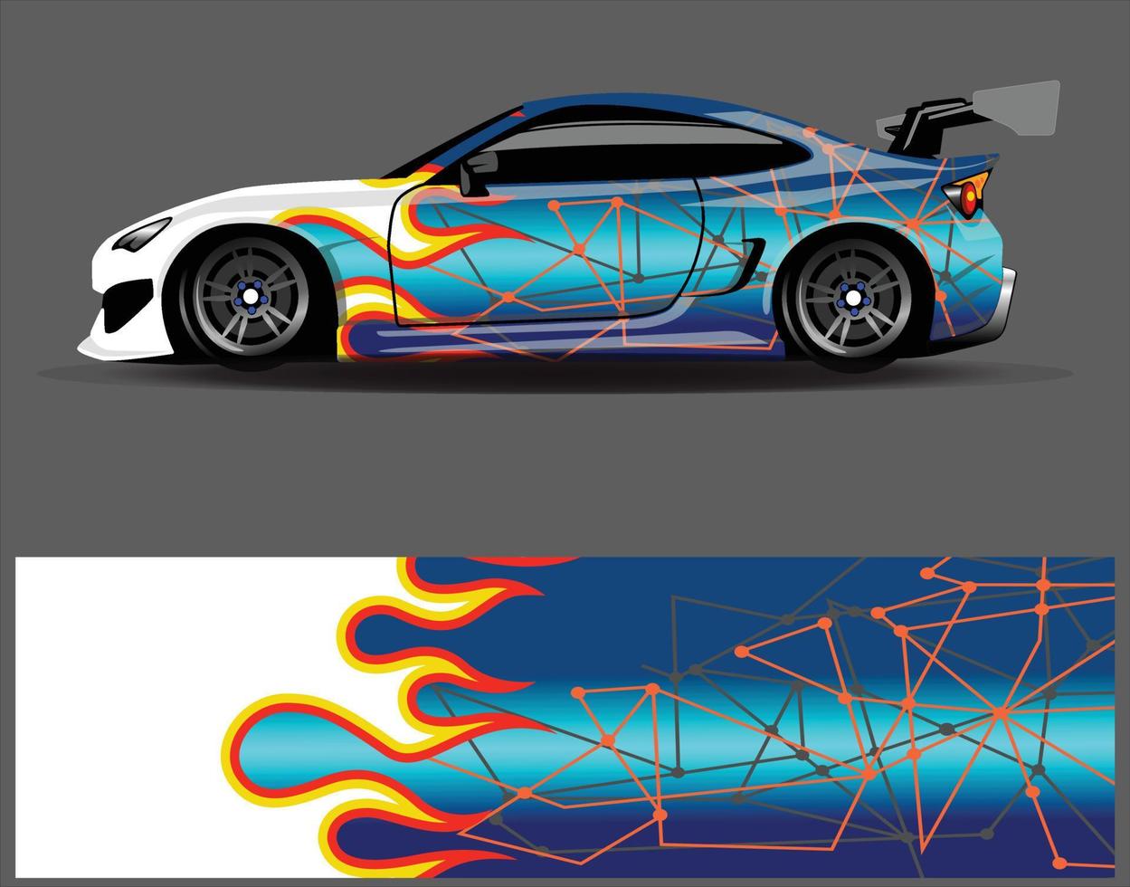 Diseños de fondo de carreras de rayas abstractas gráficas para aventuras de carreras de rally de vehículos y librea de carreras de autos vector