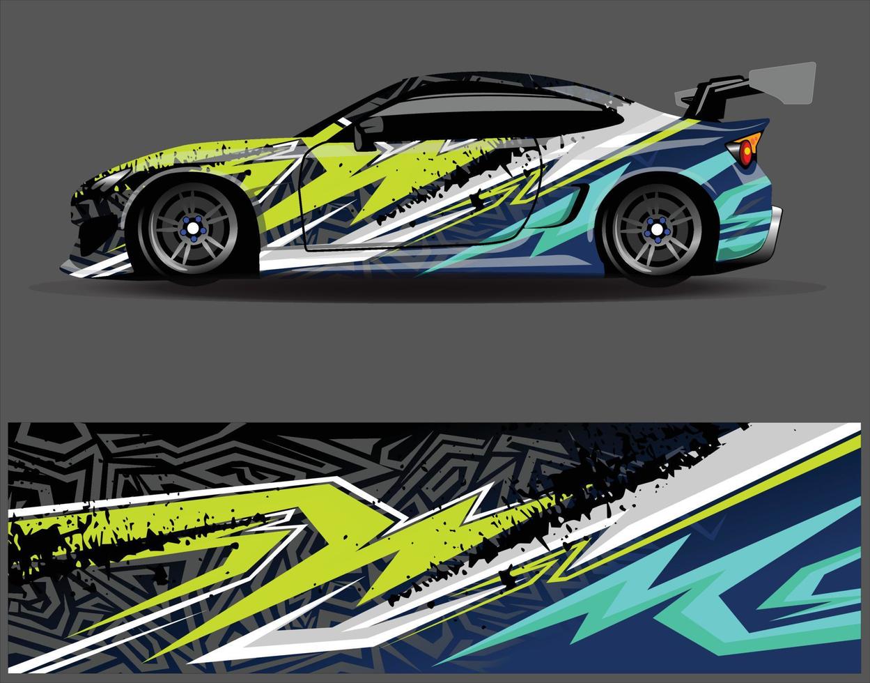 Car wrap decal graphics. Abstract eagle stripe  grunge racing and sport background for racing livery or daily use car vinyl sticker vector