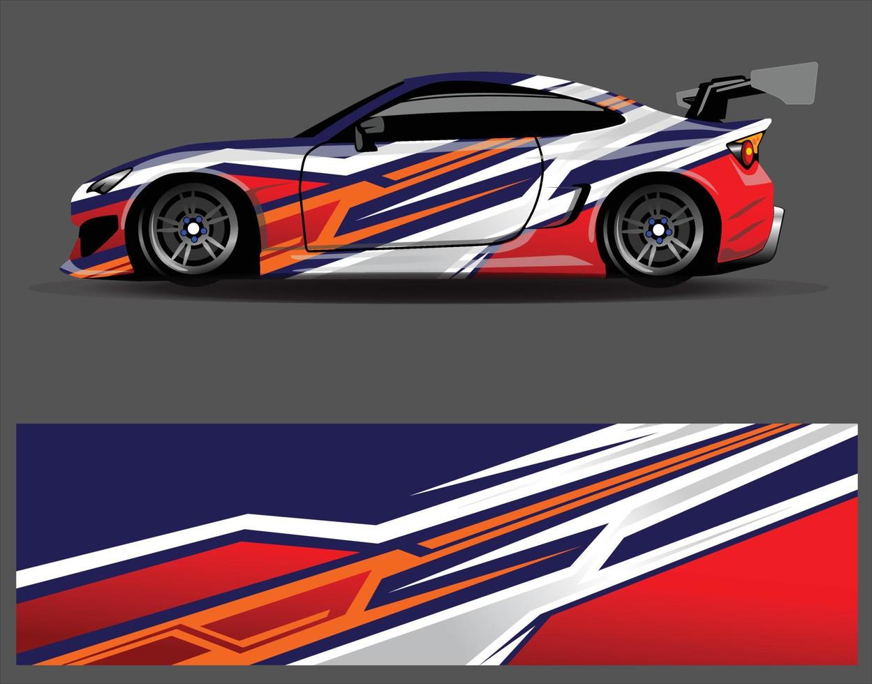 Diseños de fondo de carreras de rayas abstractas gráficas para aventuras de carreras de rally de vehículos y librea de carreras de autos vector